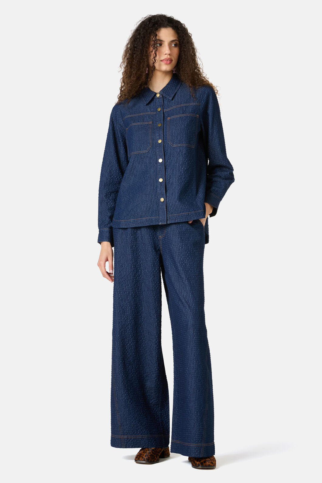 Gorman - Imogen Seersucker Denim Shirt - indigo
