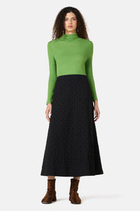 Gorman - Clover Seersucker Midi Skirt - black