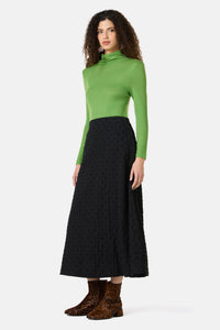 Gorman - Clover Seersucker Midi Skirt - black