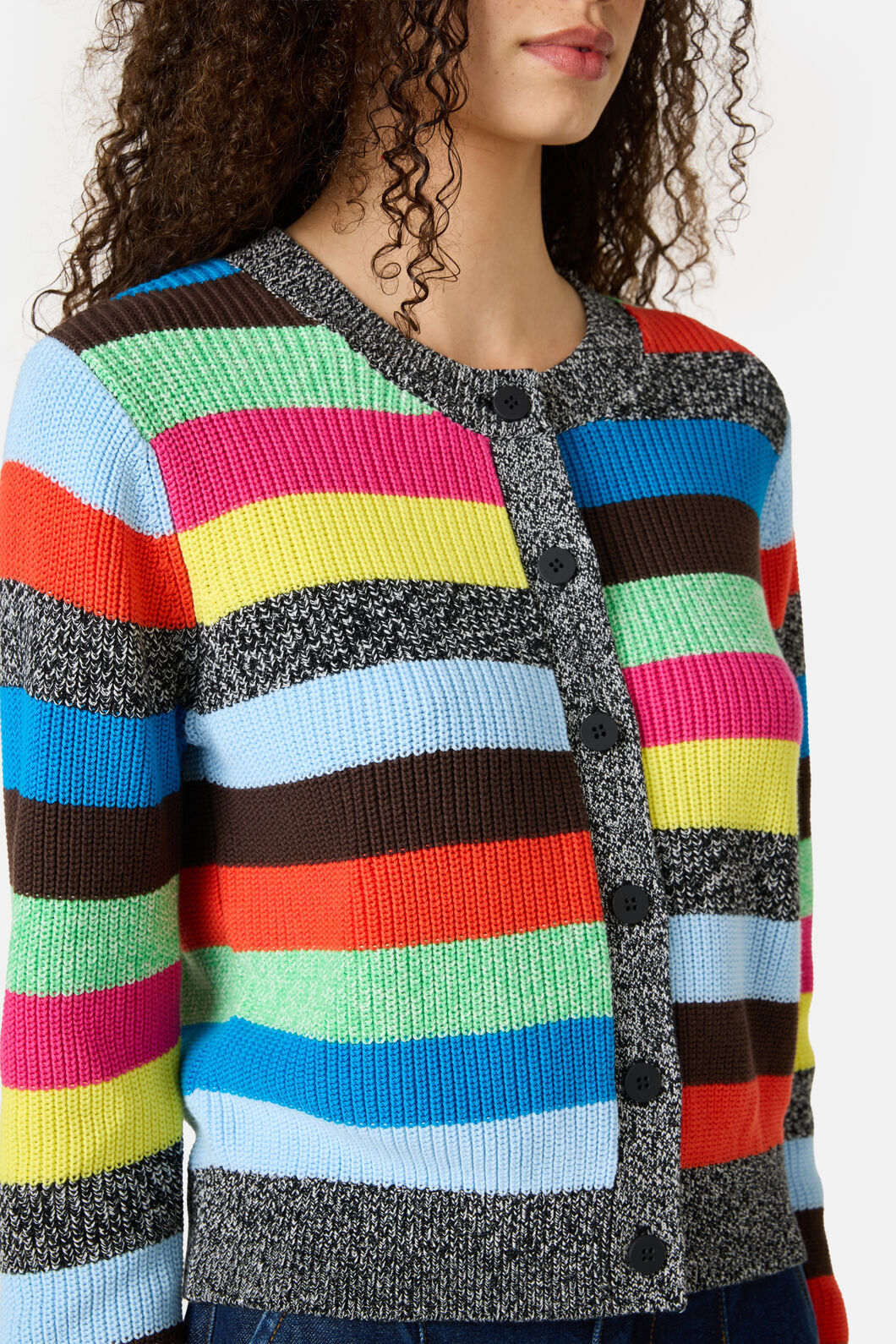 Gorman - Jumble Stripe Cotton Cardigan - stripe