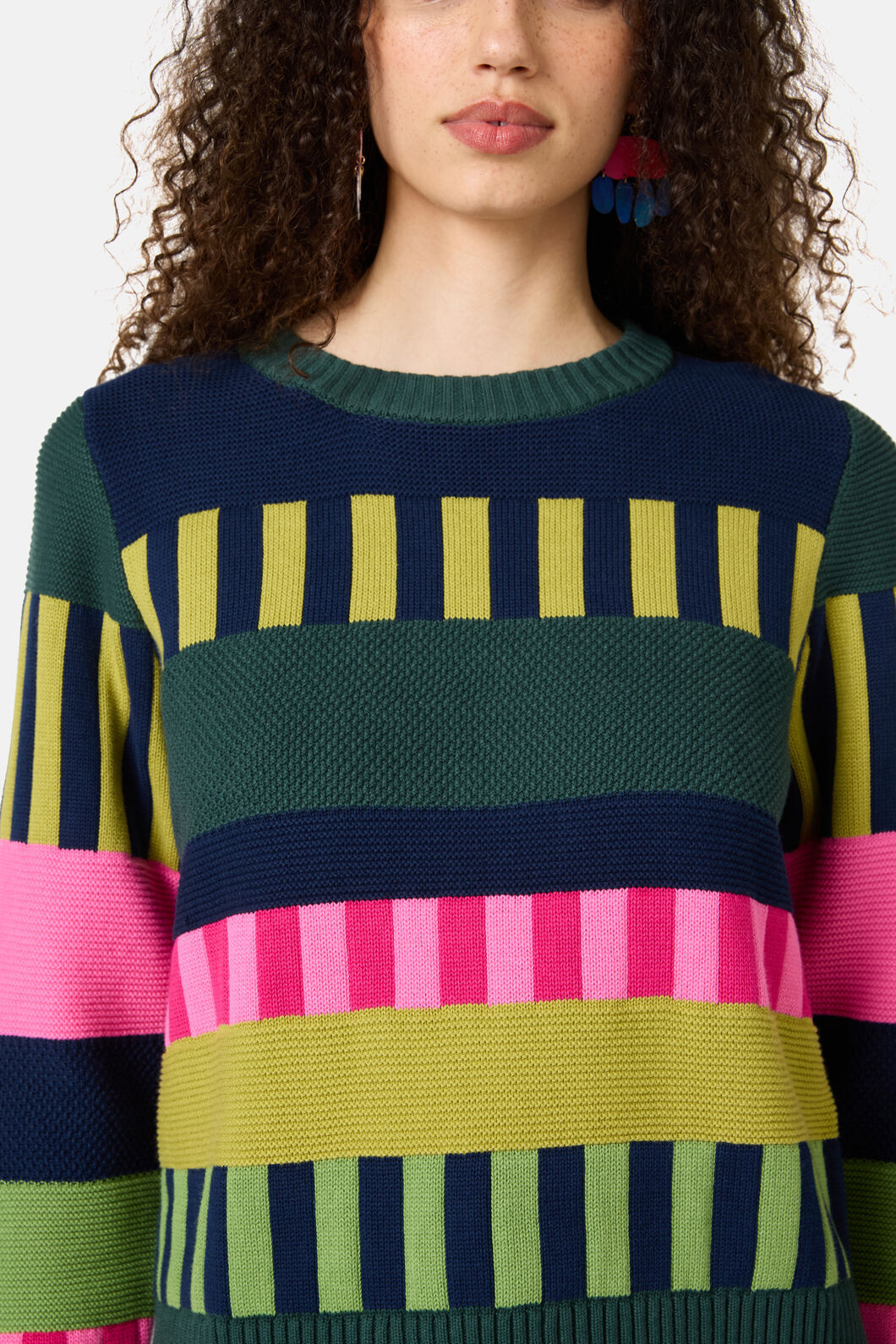 Gorman - Weave Stripe Cotton Jumper - multi
