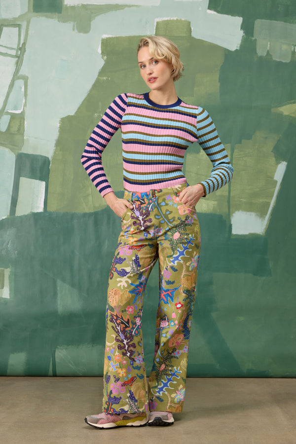 Gorman - Stripe Lurex Knit Top - stripe