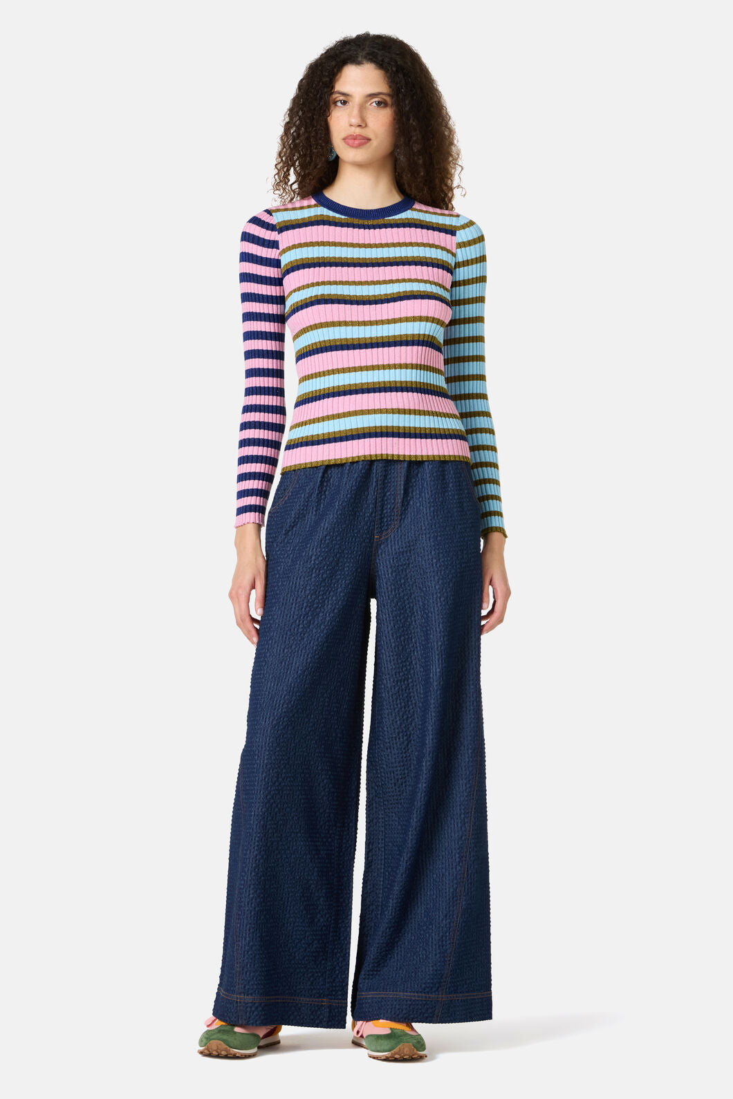 Gorman - Stripe Lurex Knit Top - stripe
