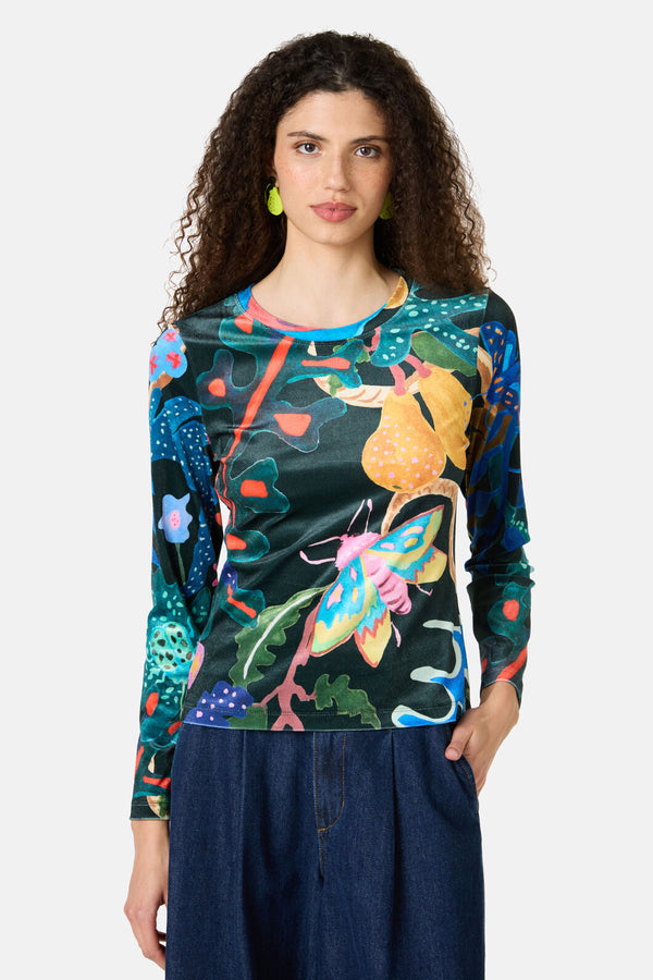Gorman - Beetlemania Velvet Long Sleeve Top - print
