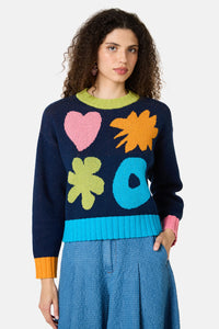 Gorman - Jumble Cotton Jumper - navy