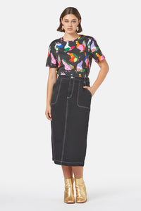 Gorman - Midnight Denim Skirt - black