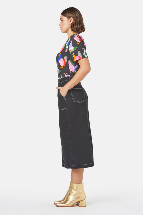 Gorman - Midnight Denim Skirt - black