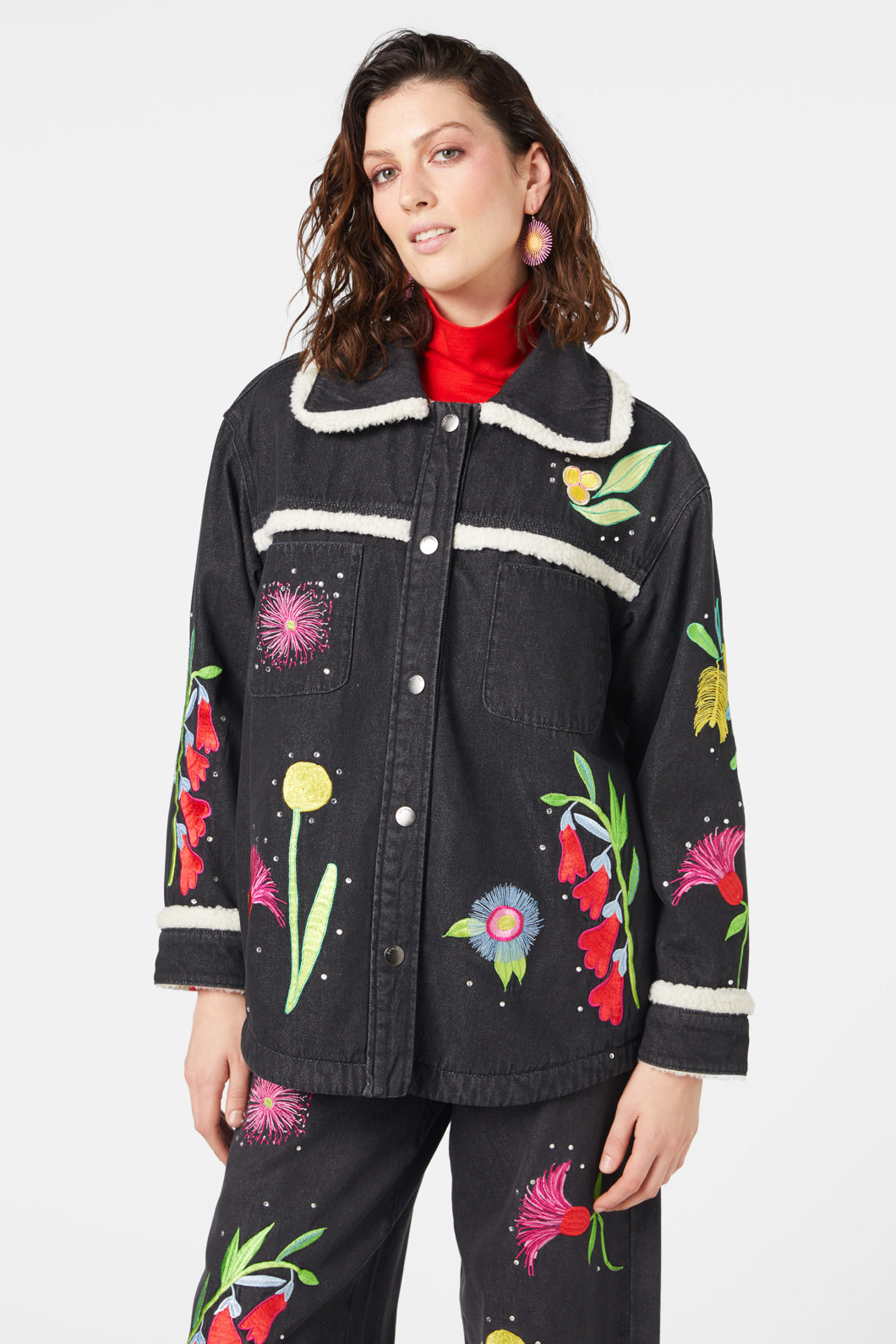 Gorman - Winter Waratah Embroidered Jacket - black