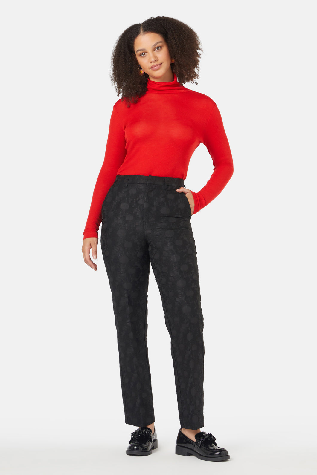 Gorman - Sunflower Jacquard Pant - black