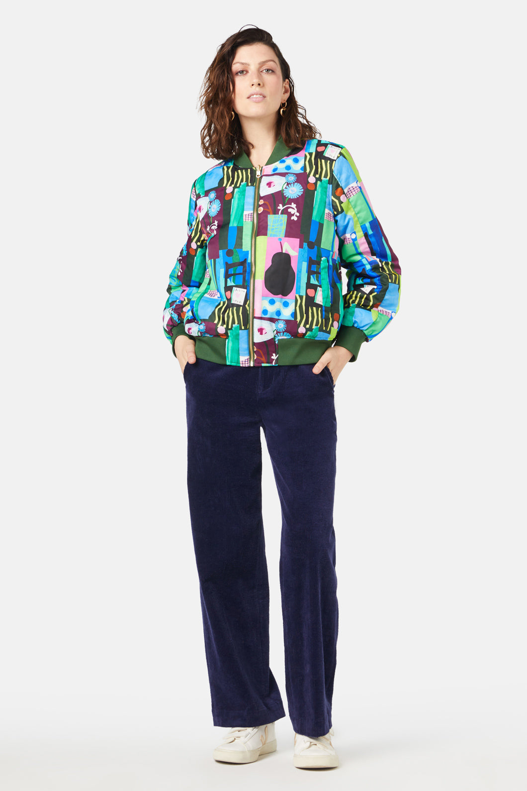 Collage Notes Reversible Bomber – Gorman