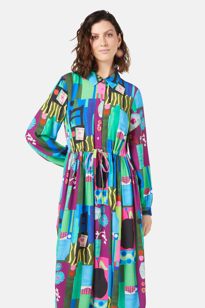 Collage Notes Placement Dress