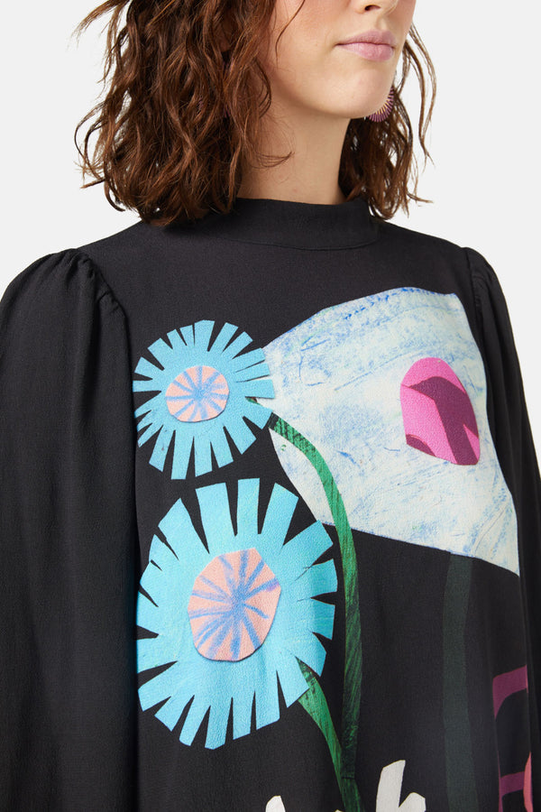 Gorman - Collage Notes Placement Dress - print