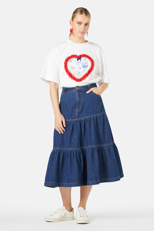 Gorman - Taylah Denim Skirt - mid-blue