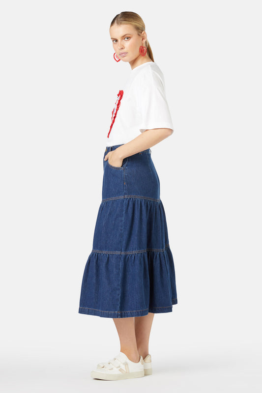 Gorman - Taylah Denim Skirt - mid-blue