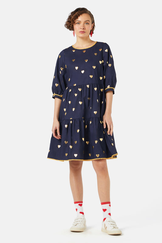 Gorman - Gold Romance Smock Dress - navy