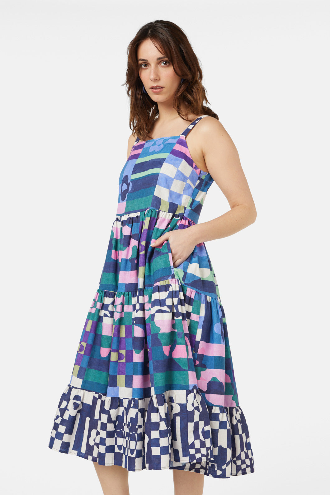 Tropic Check Tiered Dress – Gorman