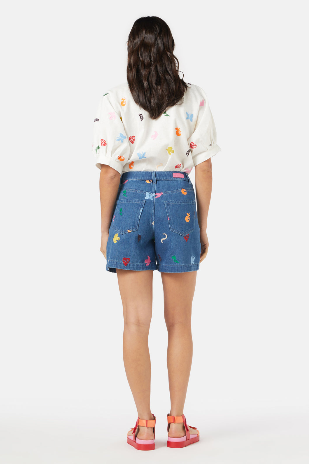 Gorman - Birds And Flowers Emb Short - blue