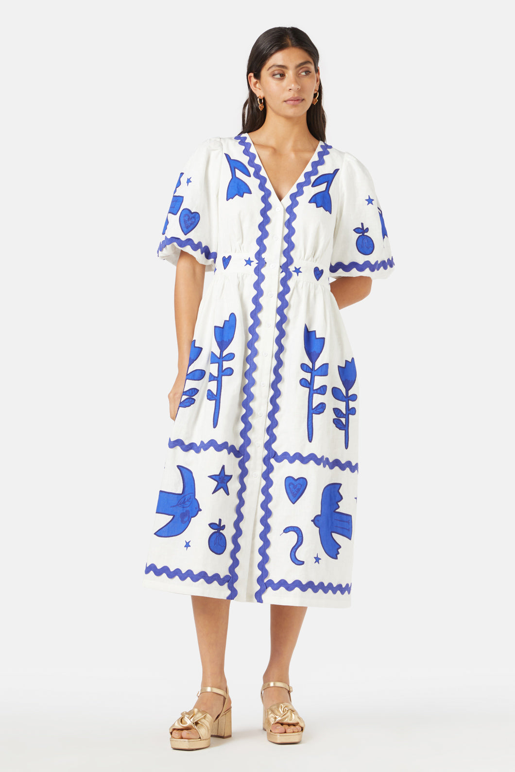 Gorman - Lovebirds Embroidered Dress - white