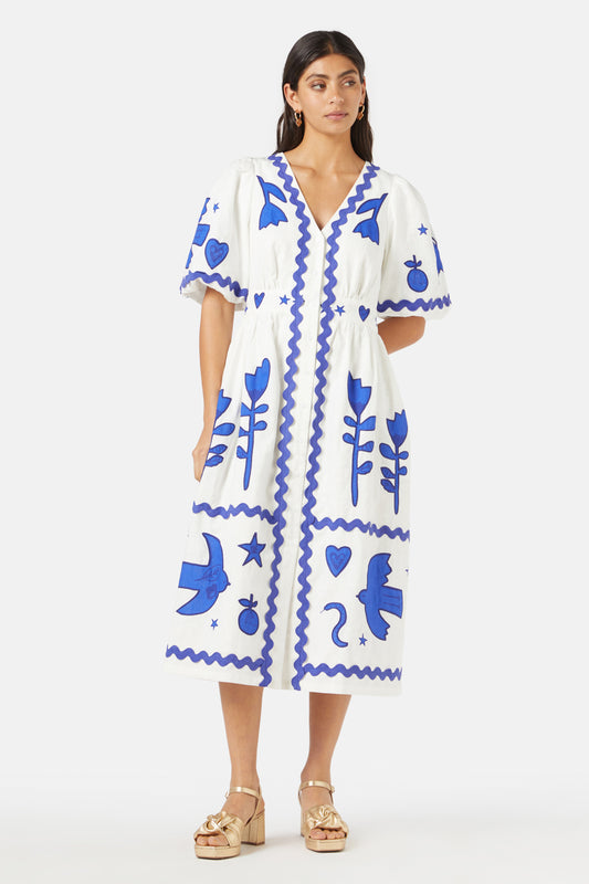 Gorman - Lovebirds Embroidered Dress - white