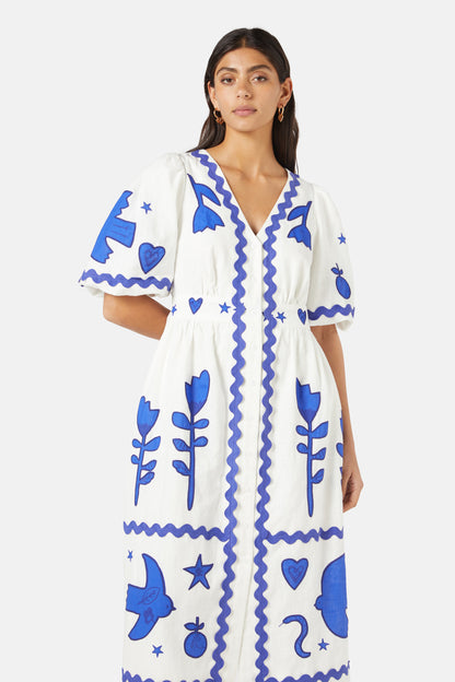 Gorman - Lovebirds Embroidered Dress - white
