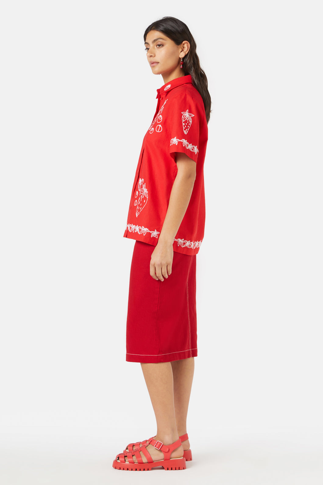Gorman - Strawberry Patch Embroidered Shirt - red
