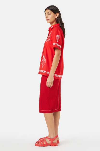 Gorman - Strawberry Patch Embroidered Shirt - red