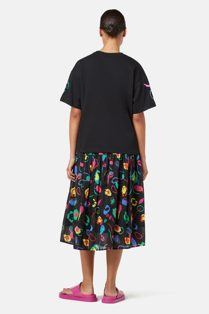 Gorman - Neon Scribble Sequin Tee - black