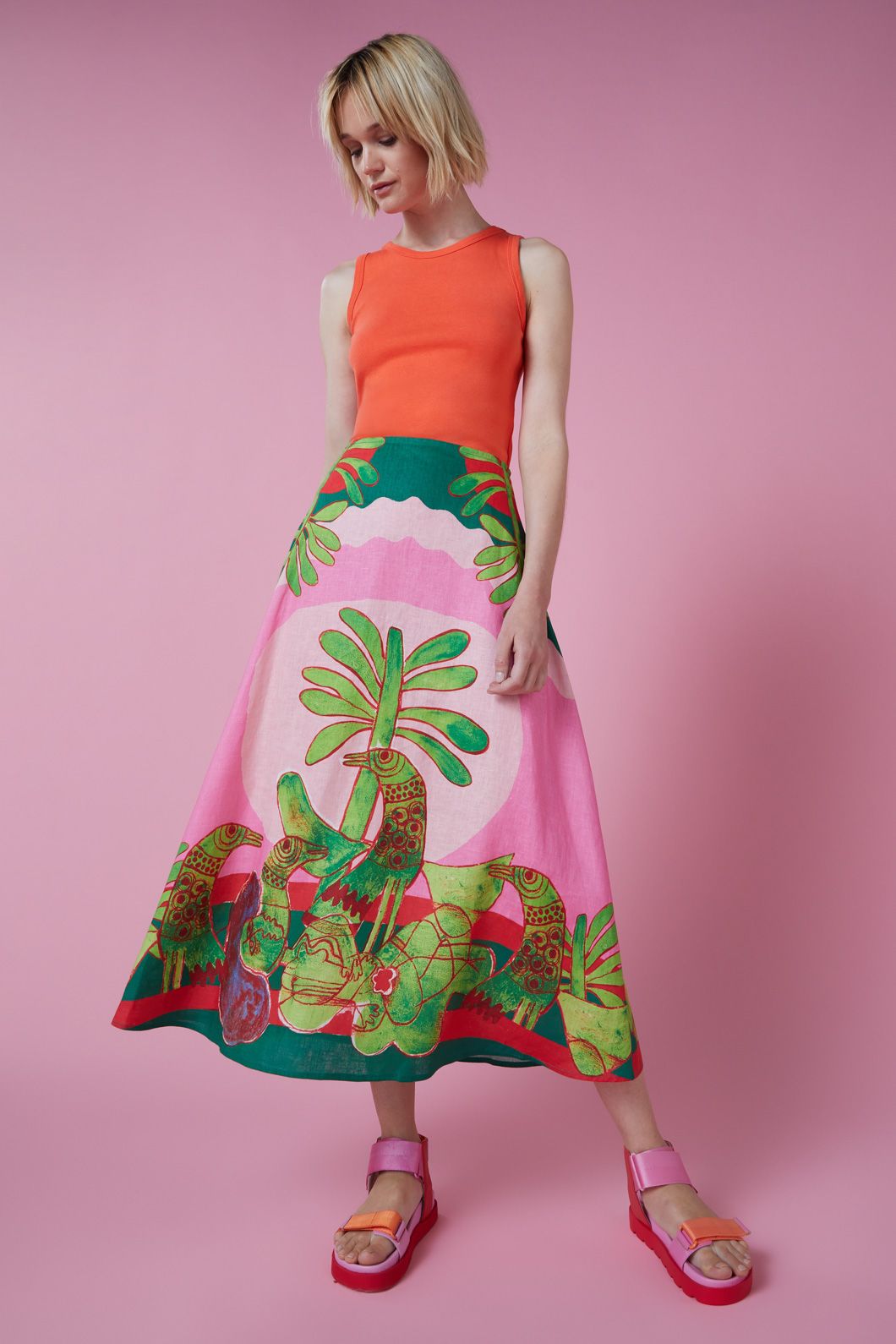 Gorman - Palm Pals Midi Skirt - print