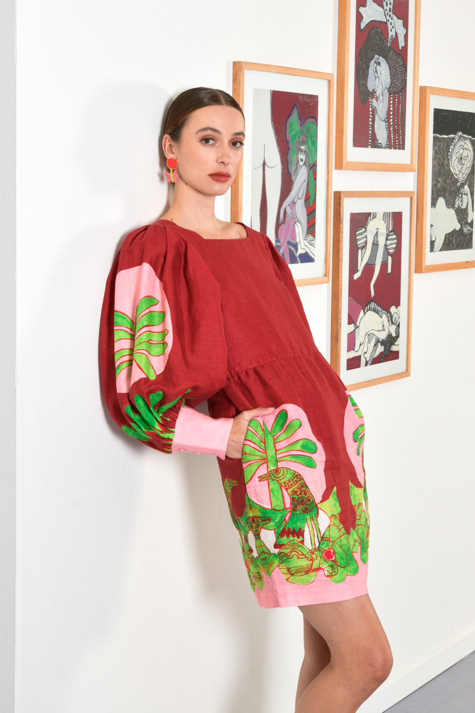 The Petey Palm Dress-Mint