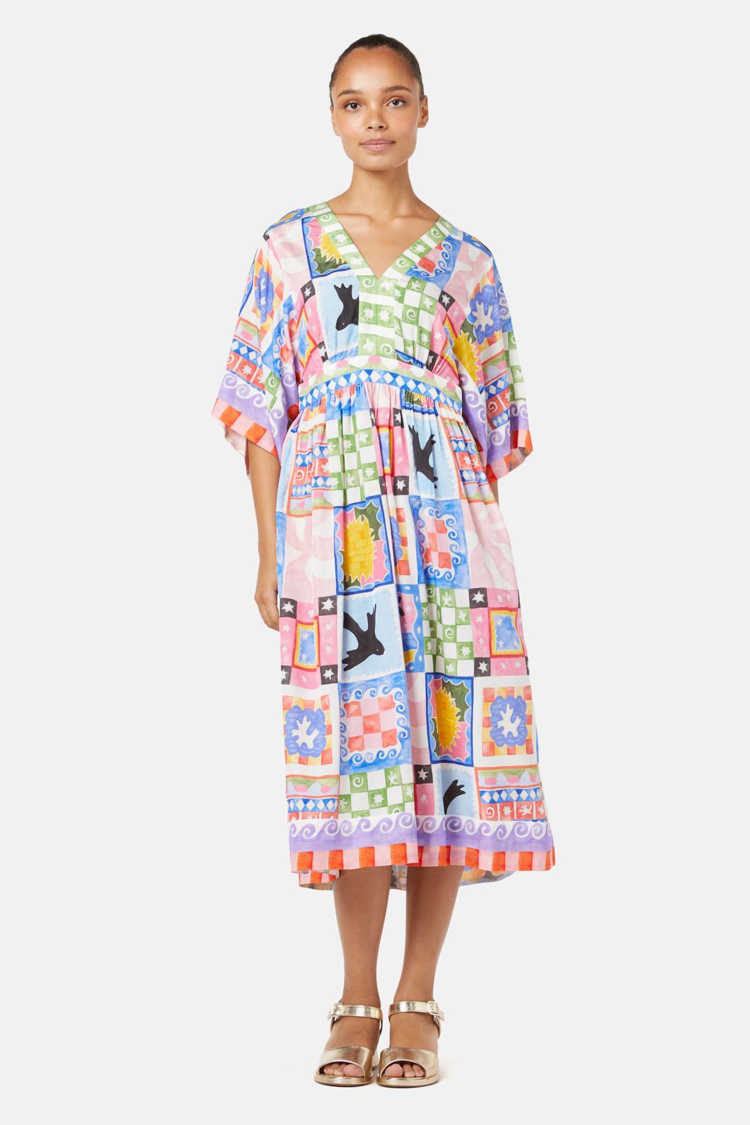 Summer Squares Scarf Dress