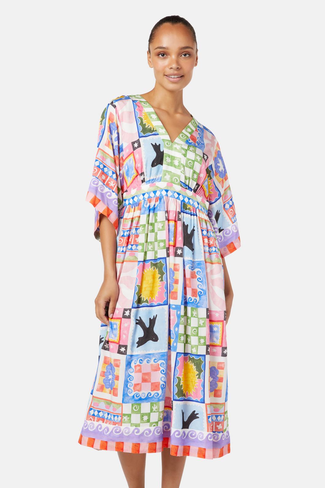 Gorman - Summer Squares Scarf Dress - print