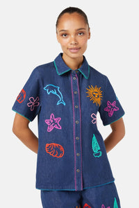 Gorman - Taking Time Emb Denim Shirt - denim