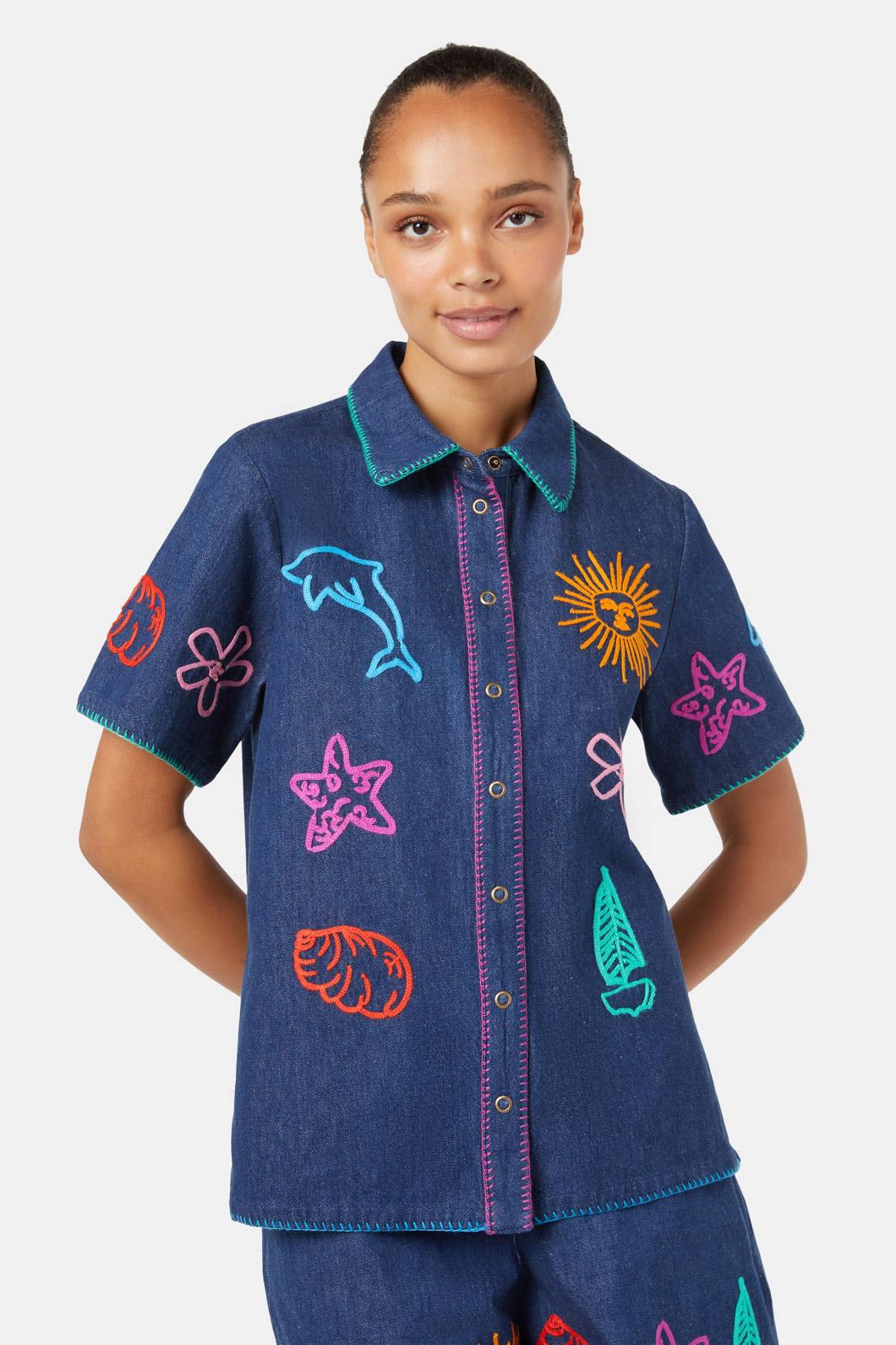 Gorman - Taking Time Emb Denim Shirt - denim