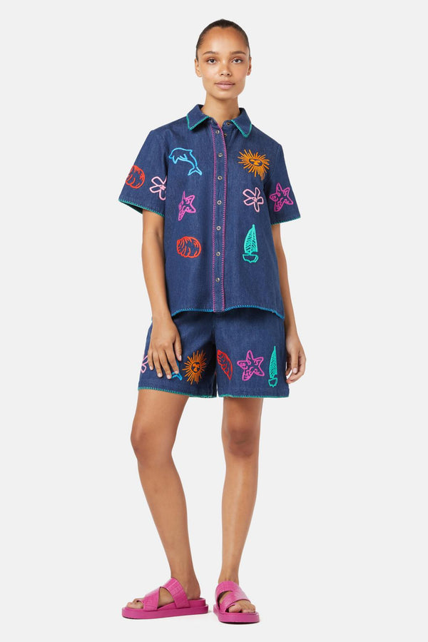 Gorman - Taking Time Emb Denim Shirt - denim