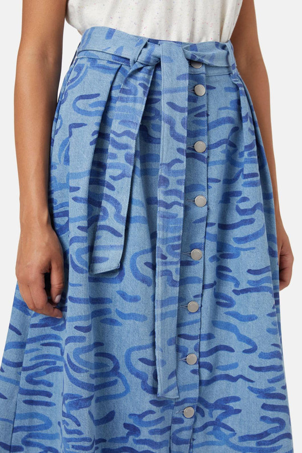 Gorman - Wave After Wave Midi Skirt - denim