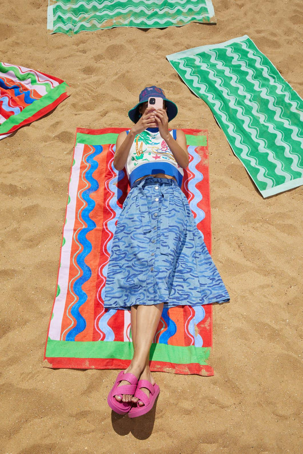 Gorman - Wave After Wave Midi Skirt - denim