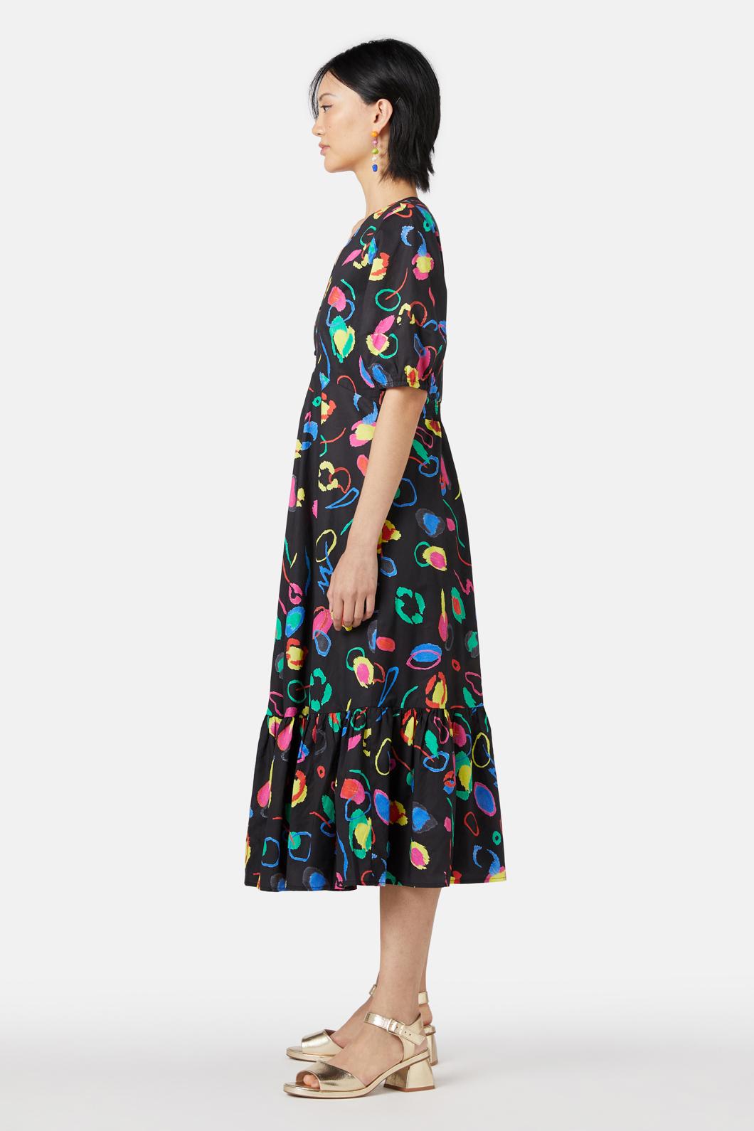 Gorman - Neon Scribble Tiered Dress - print