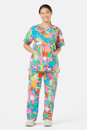 Gorman - Flower Pots Scrub Set - print