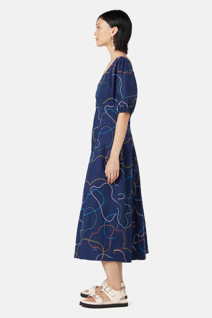 Gorman - Taking A Trip Embroidered Dress - navy