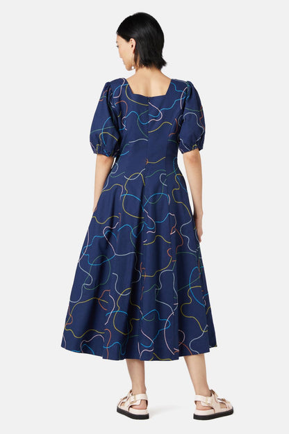 Gorman - Taking A Trip Embroidered Dress - navy