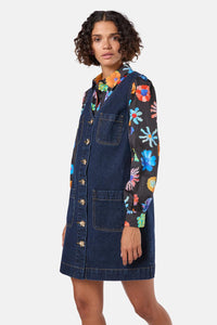 Gorman - Picking Flowers Pinafore - indigo