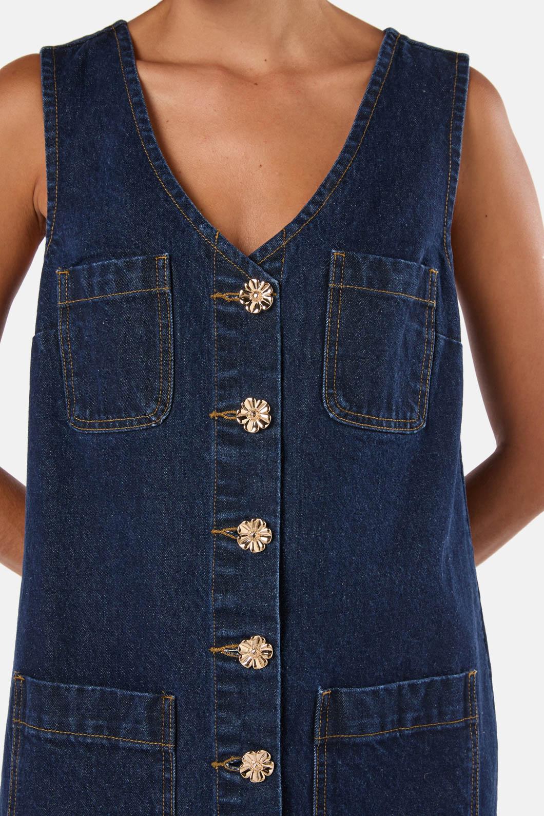 Gorman - Picking Flowers Pinafore - indigo