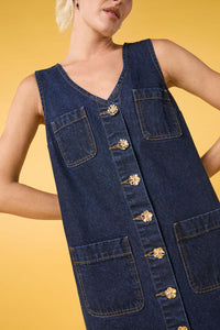 Gorman - Picking Flowers Pinafore - indigo