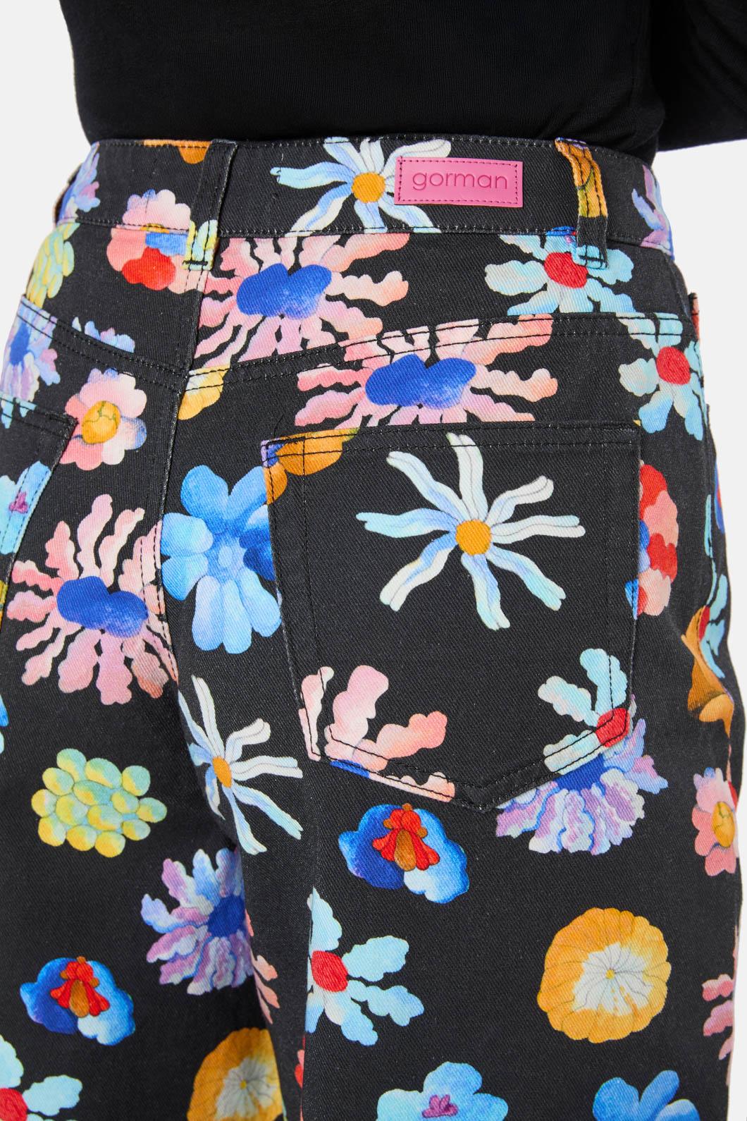 Gorman - Big Bouquet Denim Skort - print