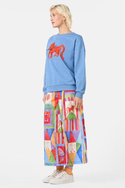 Gorman - Fantasy Patchwork Tufted Sweat - blue