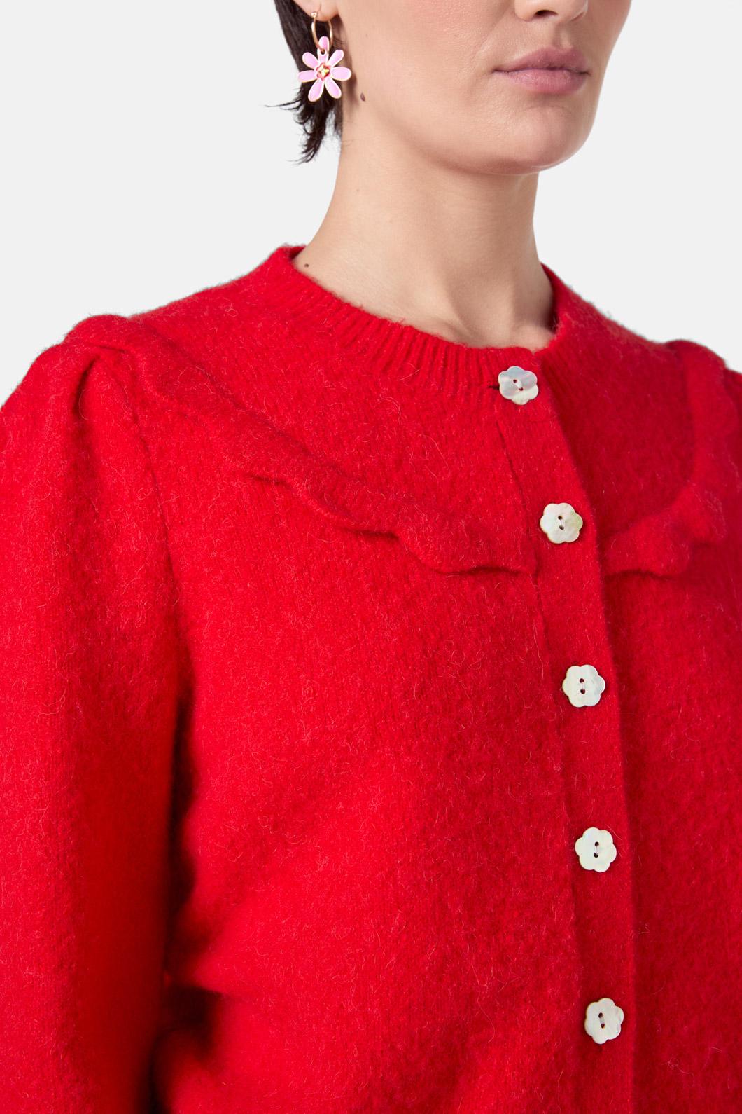 Sweetheart Ruffle-Trim Cardigan main image 1