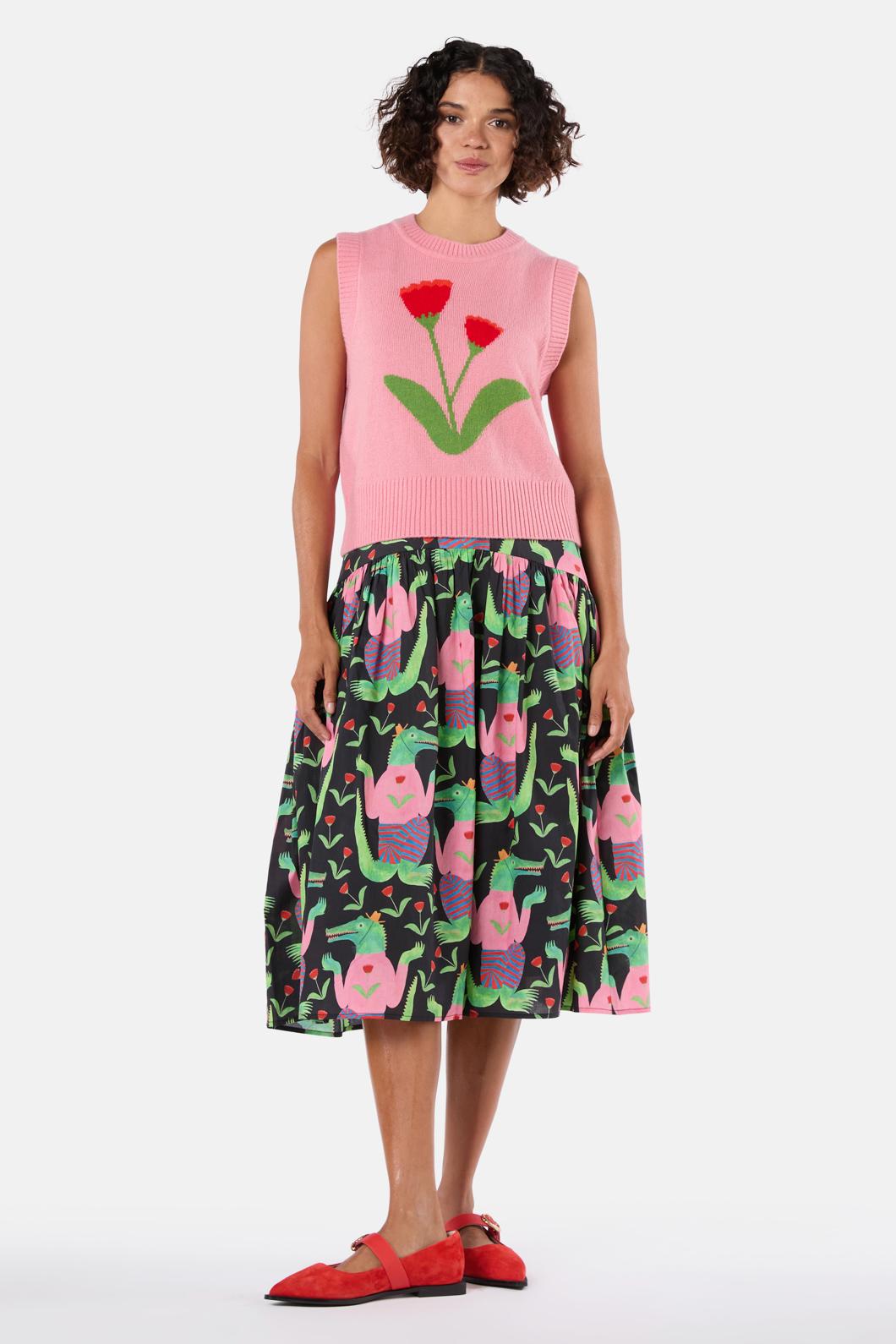 Gorman - Rosette Knit Vest - pink