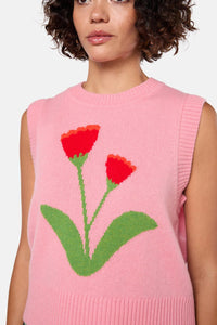 Gorman - Rosette Knit Vest - pink