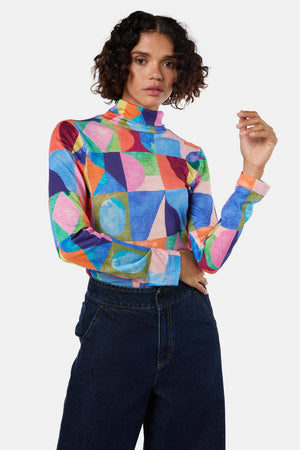 Gorman - Cutting Shapes Merino Polo - print