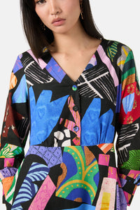 Gorman - Crafternoon V-Neck Dress - print